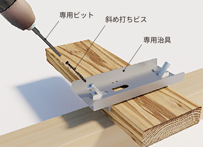 斜め打ちビス施工イメージ