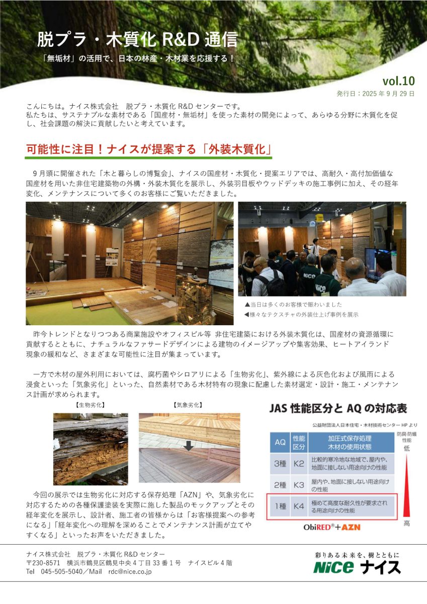 脱プラ・木質化R&D通信 vol.10