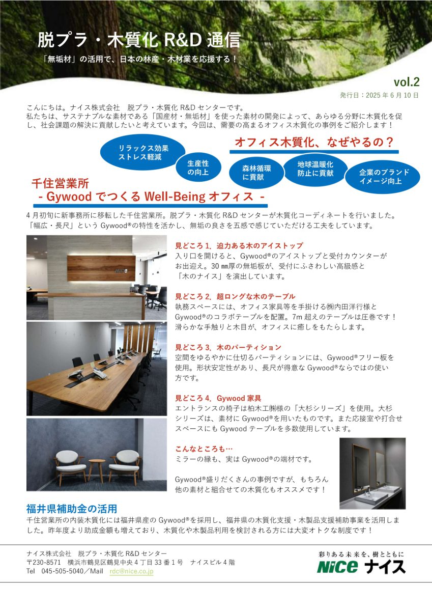脱プラ・木質化R&D通信 vol.2