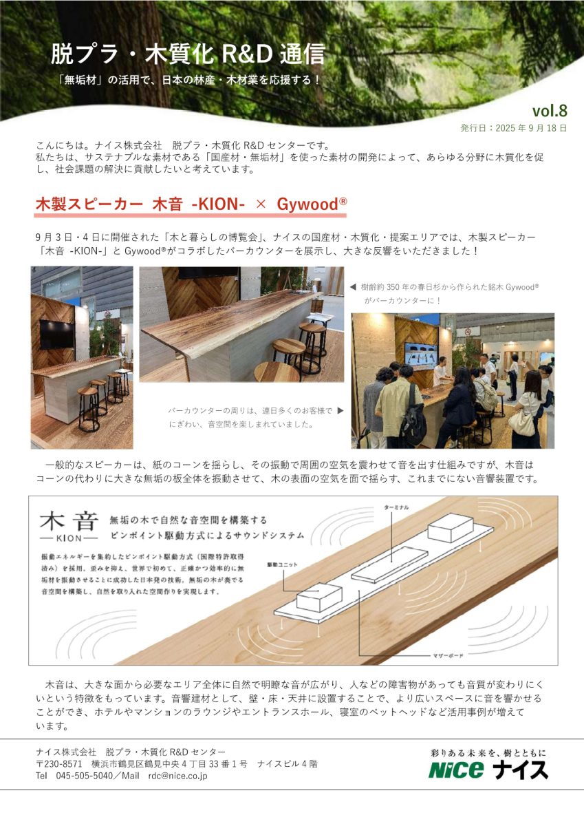 脱プラ・木質化R&D通信 vol.8
