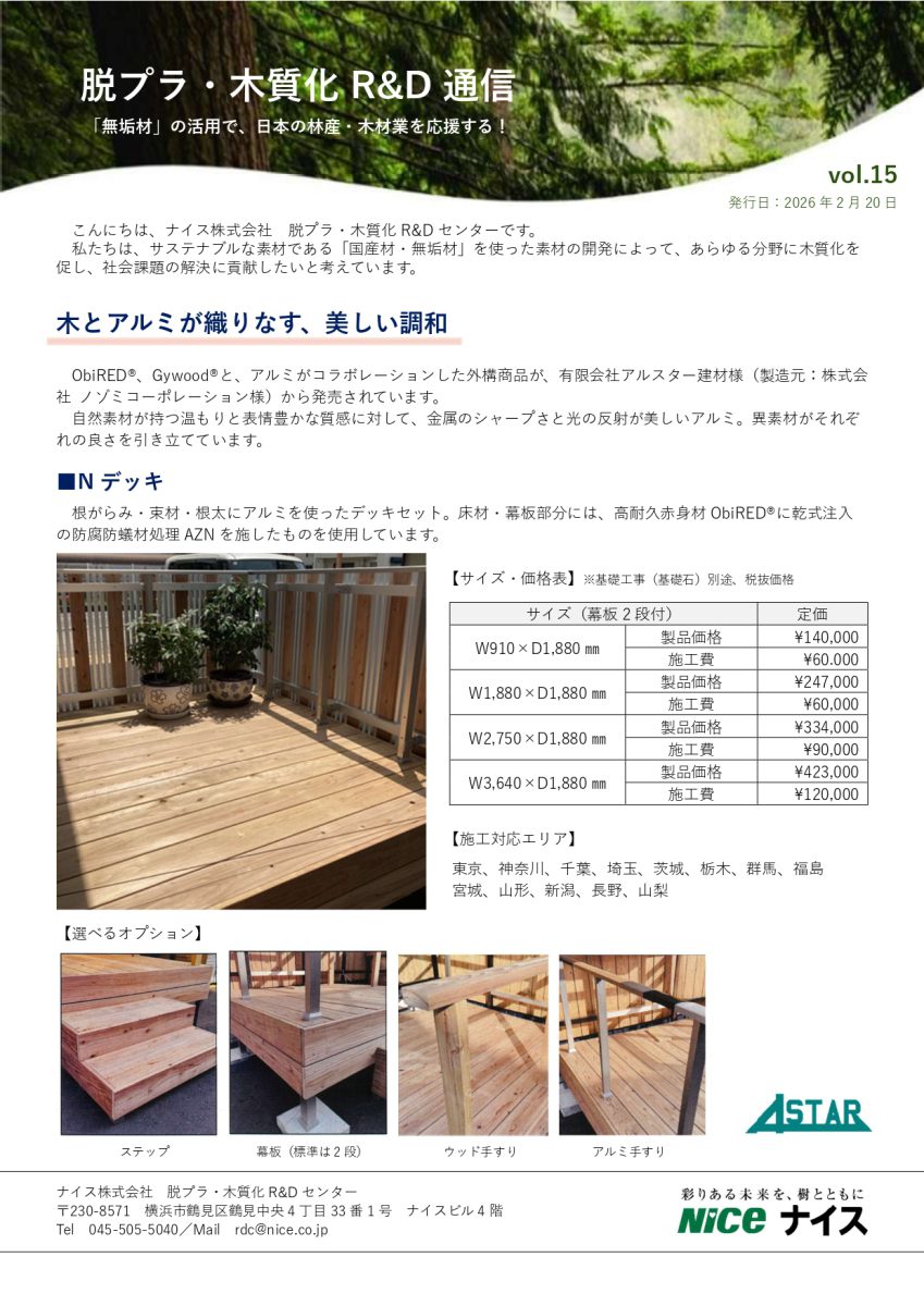 脱プラ・木質化R&D通信 vol.15
