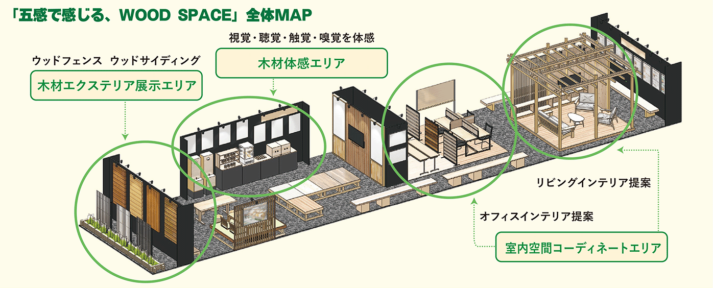 五感で感じるWOOD SPACE全体MAP