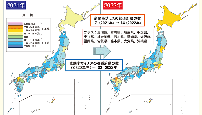 国土交通省 2022年都道府県地価調査(基準地価) 住宅地は31年ぶりに基準地価が上昇