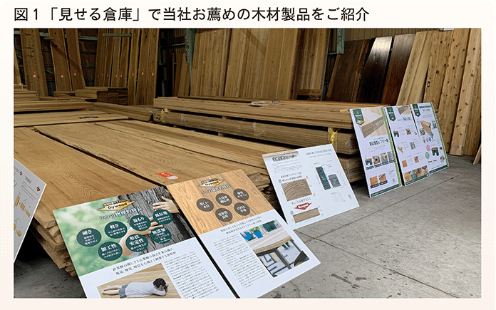見せる倉庫で当社お薦め木材製品ご紹介