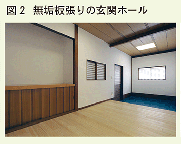 無垢板張りの玄関ホール