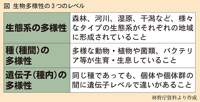 生物多様性の3つのレベル