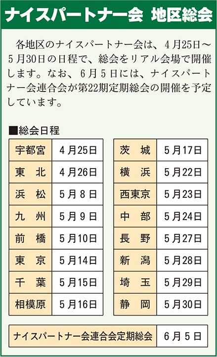 ナイスパートナー会地区総会日程