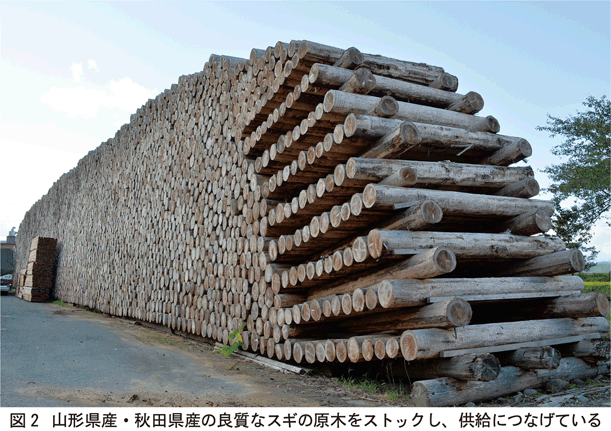 スギの原木ストック